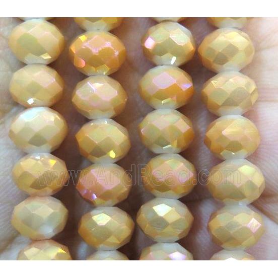 Chinese crystal glass bead, faceted rondelle