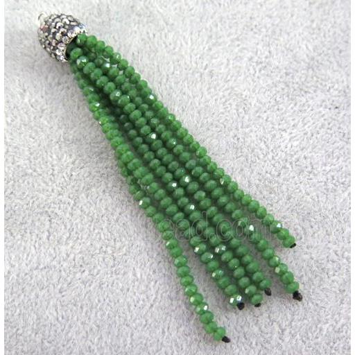 handmade tassel pendant with chinese crystal glass bead