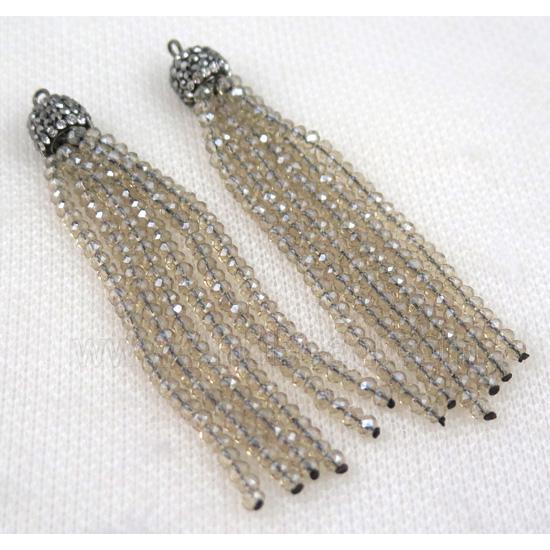 handmade tassel pendant with chinese crystal glass bead