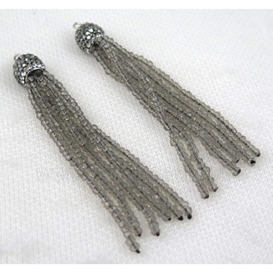 handmade tassel pendant with chinese crystal glass bead