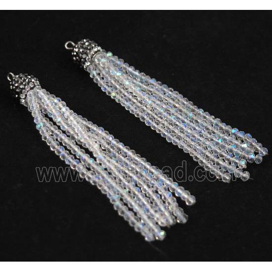 handmade tassel pendant with chinese crystal glass bead