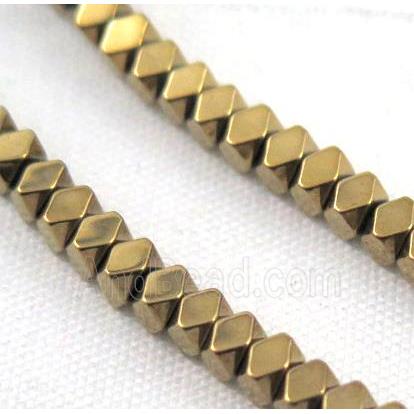 gold electroplated hematite rhombic beads