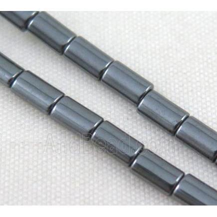 hematite tube beads, black electroplated