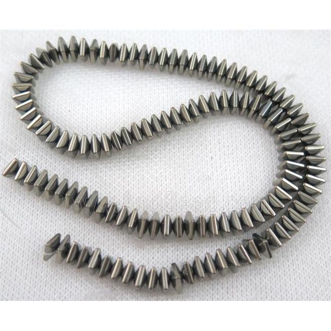 hematite beads, square, pyrite color
