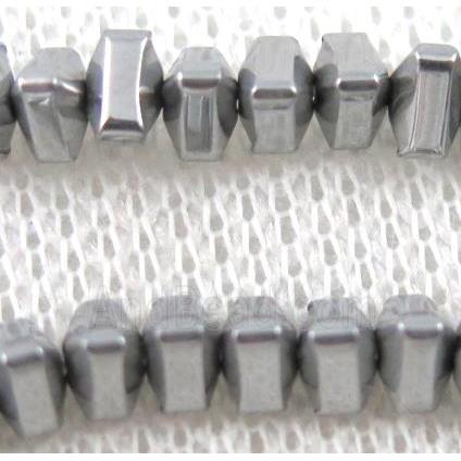 hematite beads, triangle, platinum plated