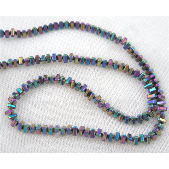 hematite beads, triangle, rainbow