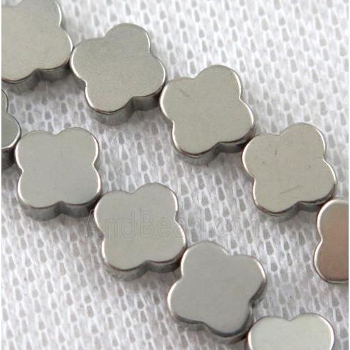 Hematite Clover Beads, pyrite color