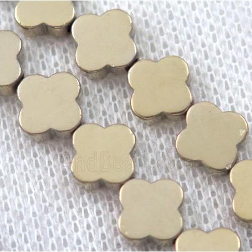 gold Hematite Clover Beads