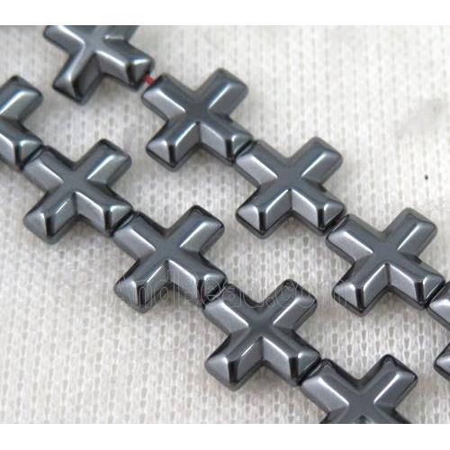 black hematite cross beads