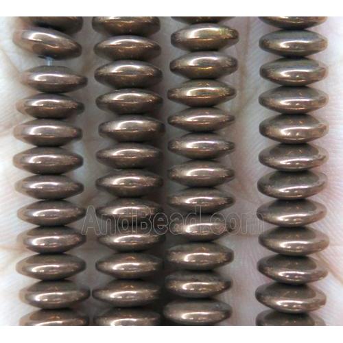 hematite heishi disc beads, coffee electroplated
