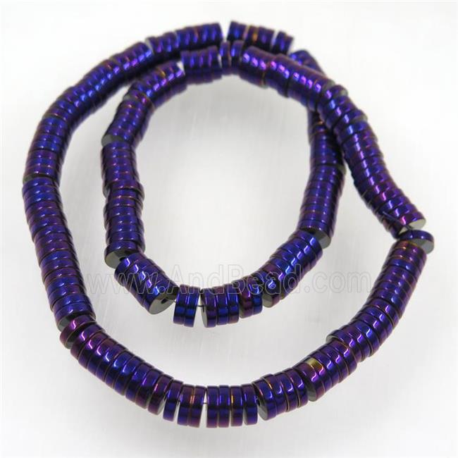purple Hematite heishi beads