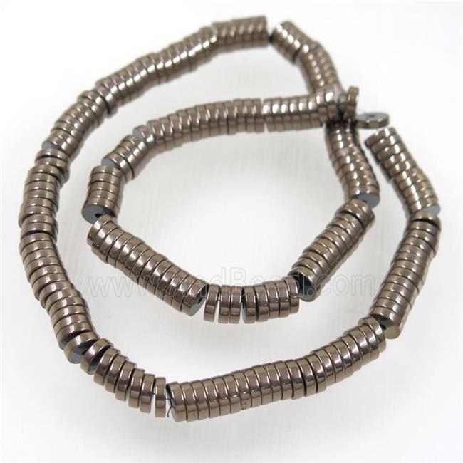 chocolate Hematite heishi beads