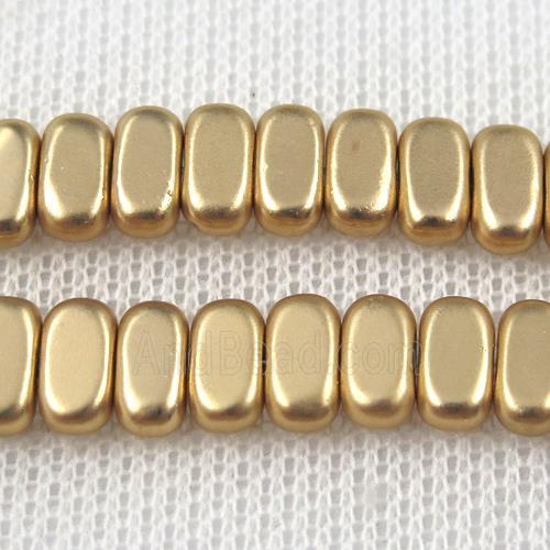 Hematite beads, oval, lt.golden