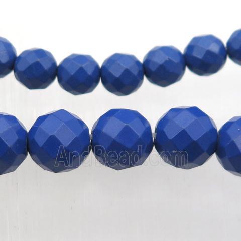 Taiwan Hokutolite Beads, faceted round, blue treated