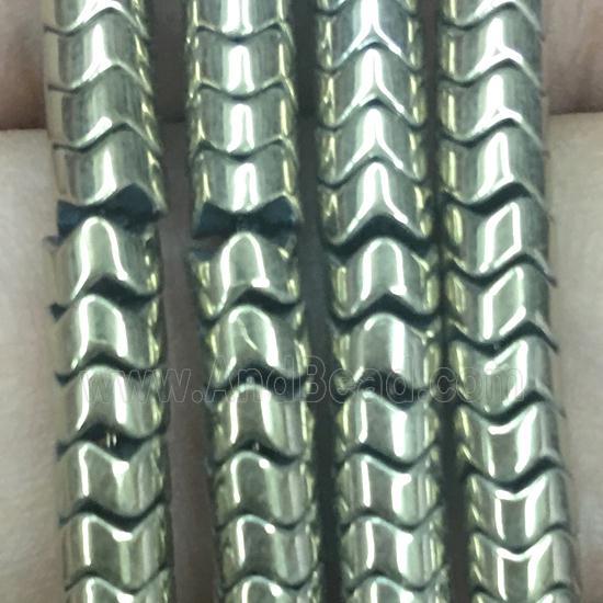 Hematite wave beads, pyrite color