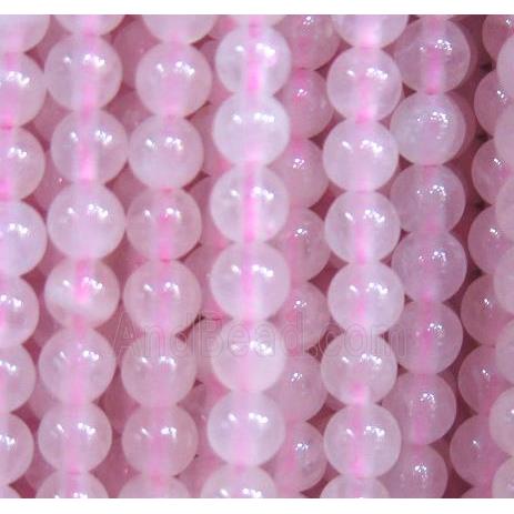 tiny Rose Quartz Beads, round, pink
