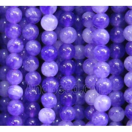tiny round agate beads, purple dye
