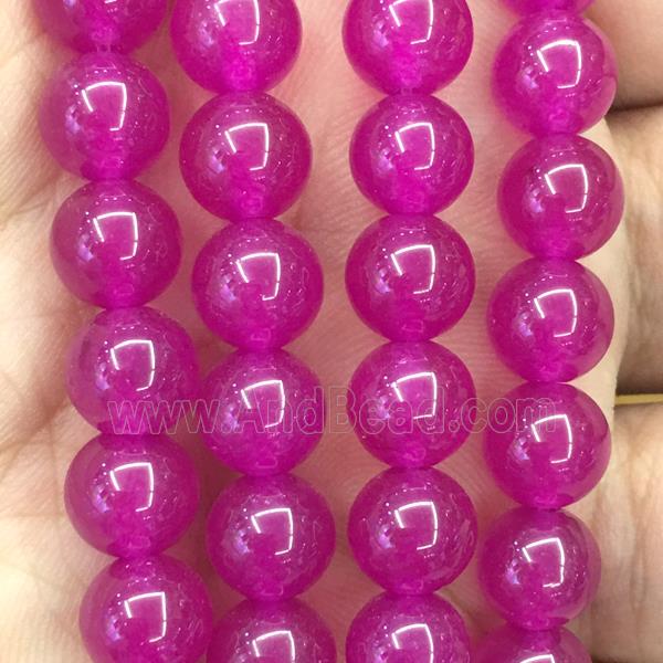 hotpink Malaysia Jade beads, round