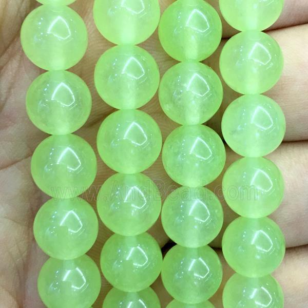 olive Malaysia Jade beads, round