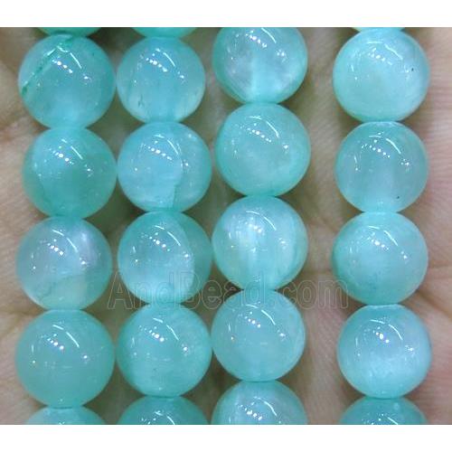 jade bead, round, stabile, aqua