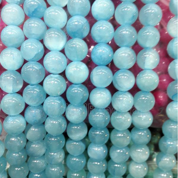 jade bead, round, stabile, aqua