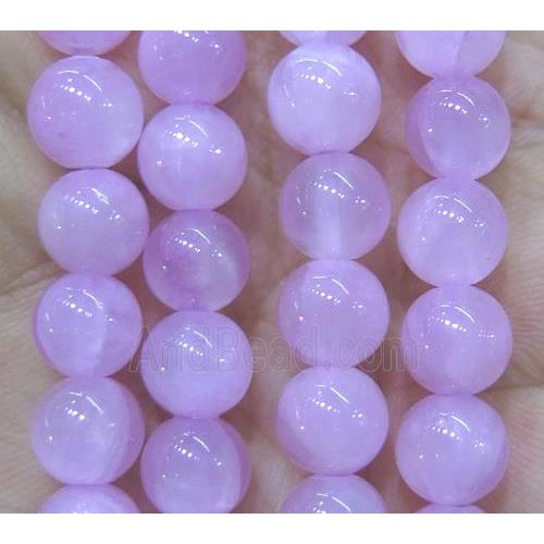 jade bead, round, stabile, lt.purple
