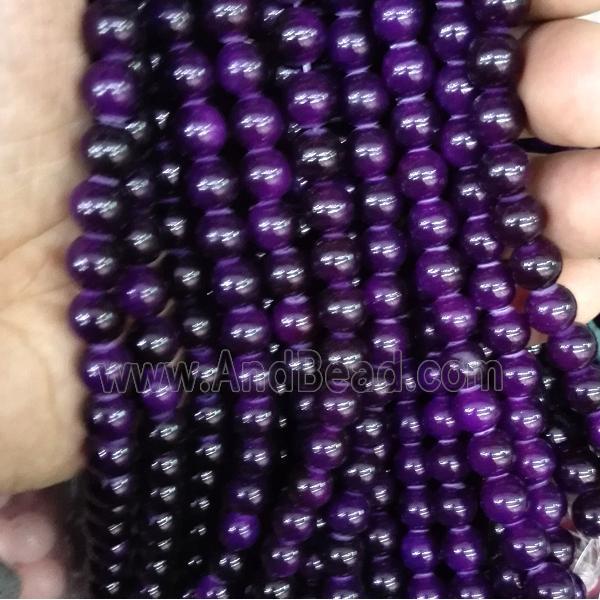 dark-purple jade bead, round, stabile