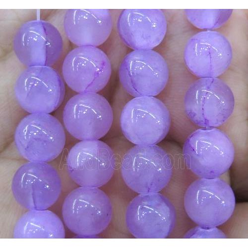 lavender jade bead, round, stabile