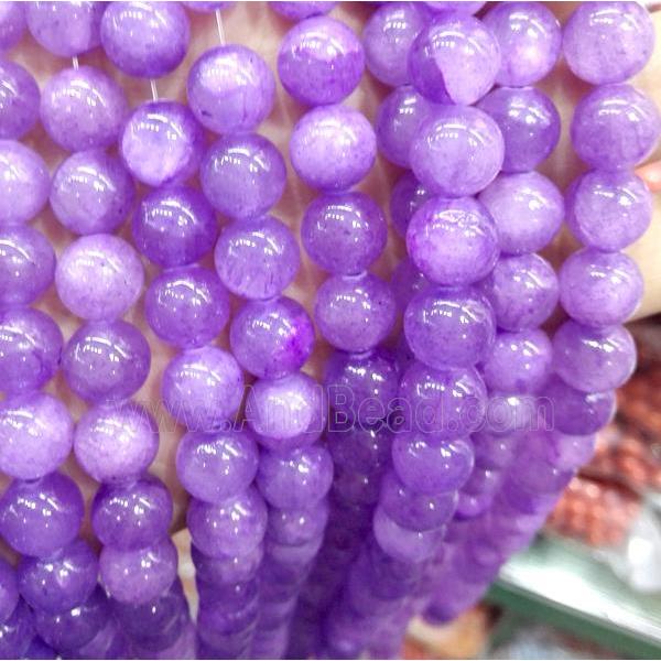 lavender jade bead, round, stabile