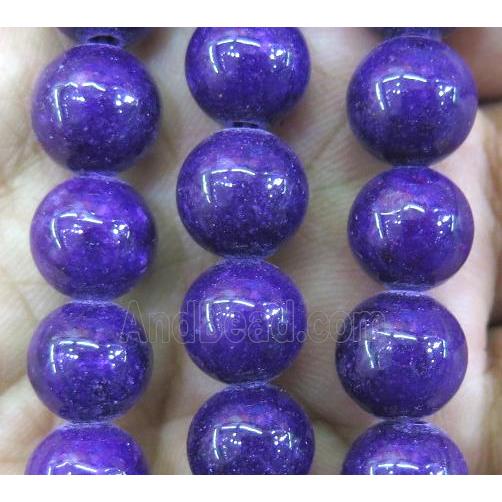 purple jade bead, round, stabile