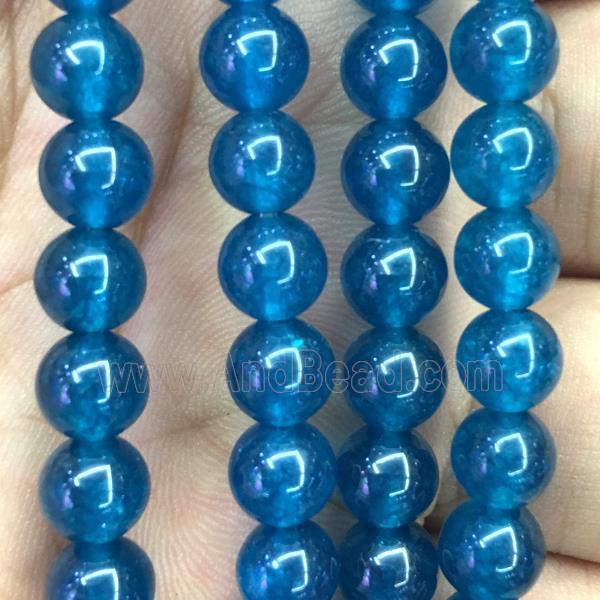 blue Malaysia Jade beads, round