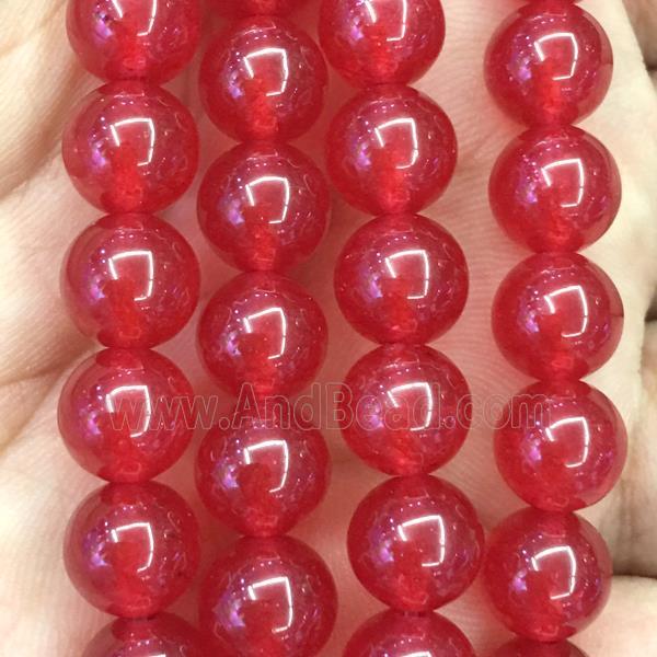 red Malaysia Jade beads, round