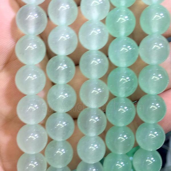 spring green Malaysia Jade beads, round