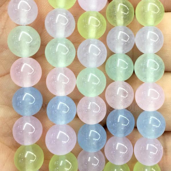 round Malaysia Jade beads, mix color