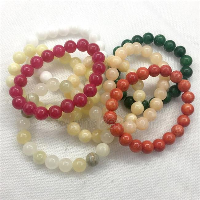 Stretch Jade bracelet, dye