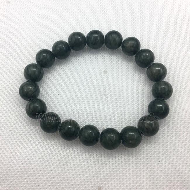 Stretch Jade bracelet, round, dye