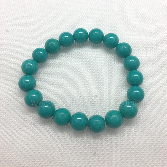 Stretch Jade bracelet, round, dye