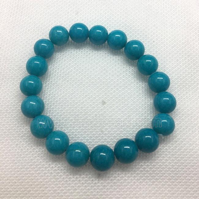 Stretch Jade bracelet, round, dye