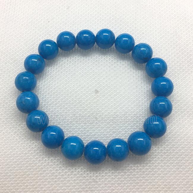 Stretch Jade bracelet, round, dye