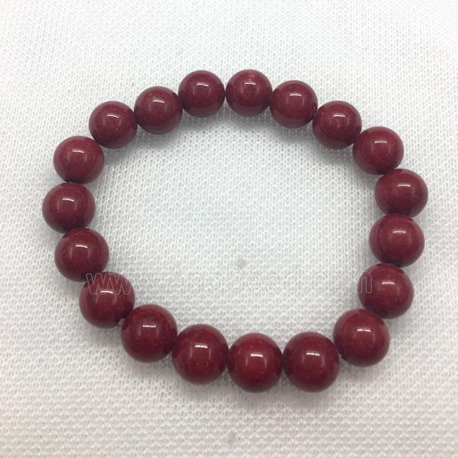 Stretch Jade bracelet, round, dye