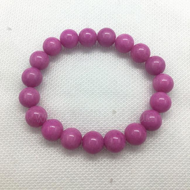 Stretch Jade bracelet, round, dye