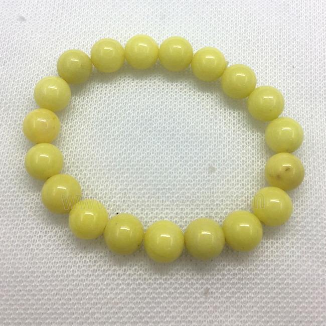 Stretch Jade bracelet, round, dye