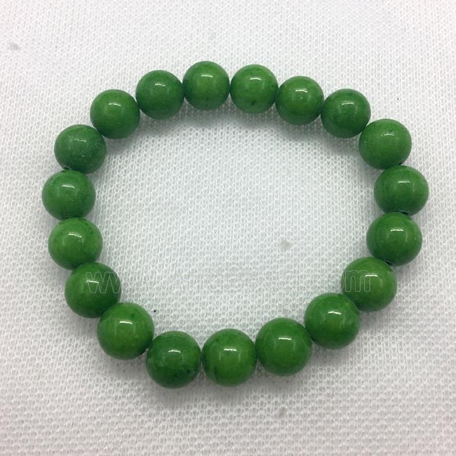 Stretch Jade bracelet, round, dye