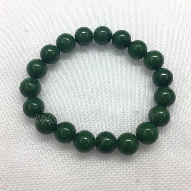 Stretch Jade bracelet, round, dye
