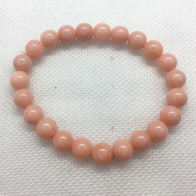 Stretch Jade bracelet, round, dye