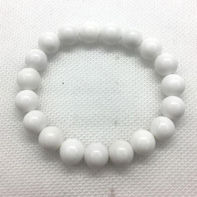 Stretch Jade bracelet, round, dye