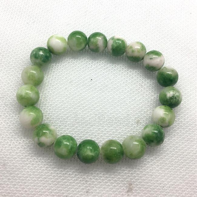 Stretch Jade bracelet, round, dye