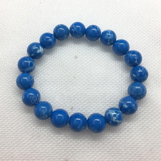 Stretch Jade bracelet, round, dye