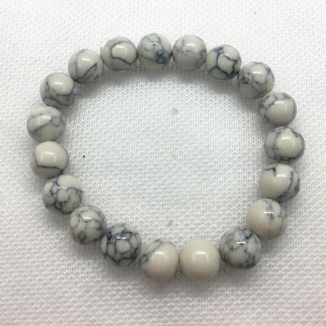 Stretch Jade bracelet, round, dye
