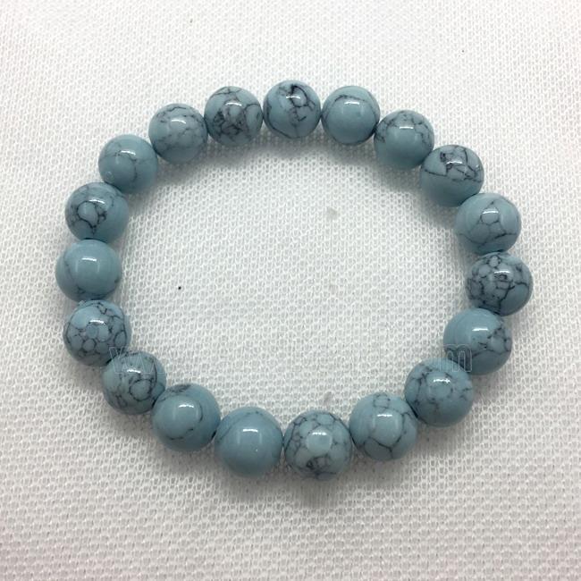 Stretch Jade bracelet, round, dye